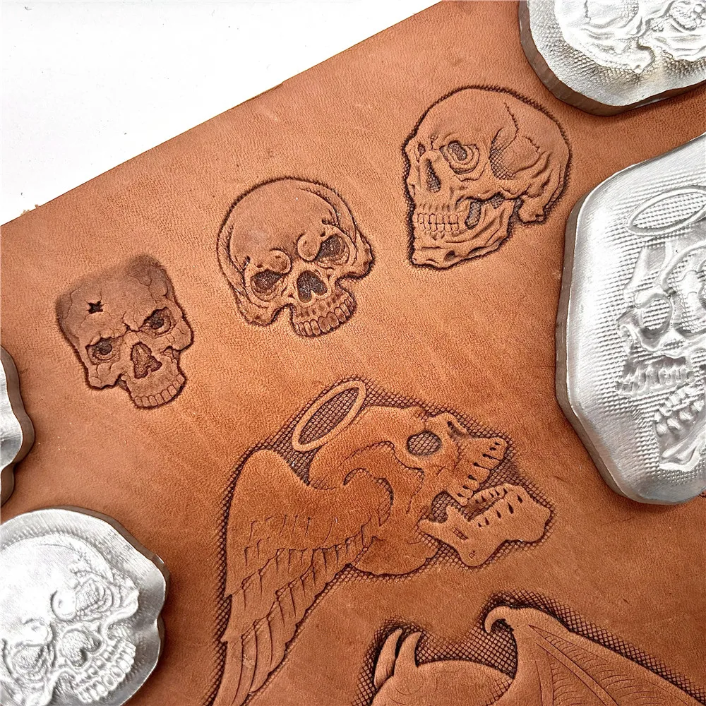 Professioneller Leder-Stempel Von Tandy - Skelett Spaten 3D Motiv Für Lederarbeiten