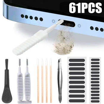 Kit di strumenti per la pulizia della rimozione della polvere dell'altoparlante del telefono cellulare per iPhone Samsung Xiaomi Spazzola per la pulizia antipolvere dei telefoni universali