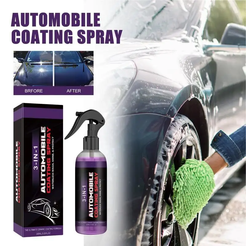 Car Coating Spray Three-in-one automotive purple coating agent hydrophobic ceramic coating creates Protective Car Detailing Kit