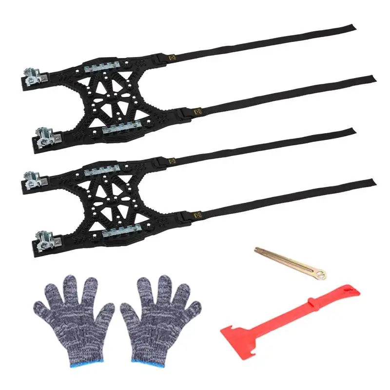 Snow Chains Universal Tire Chains Anti-Skid Set Pickup Cars SUVs Tire Reusable And Wear Resistant For Ice And