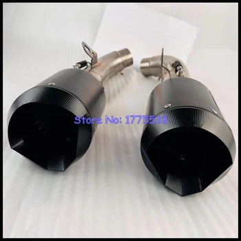 Handmade Titanium Alloy Motorcycle Exhaust Middle Link Pipe for Ducati Hypermotard 950 / 950 SP 2019-2023 Carbon Fiber Escape