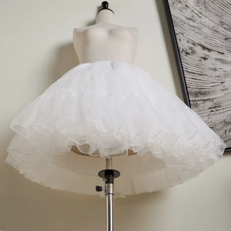 Women Pleated Puffy Fluffy Underskirt Half Slip Skirt Petticoat Under Wedding Ball Gown underskirt lining lolita underskirt