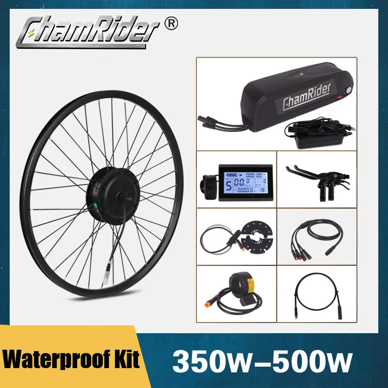 

ChamRider Wheel Electric Bicycle Kit Ebike Conversion MXUS Hub Motor Waterproof Julet Hailong 48V25AH 20AHBattery 500W 48V 36V