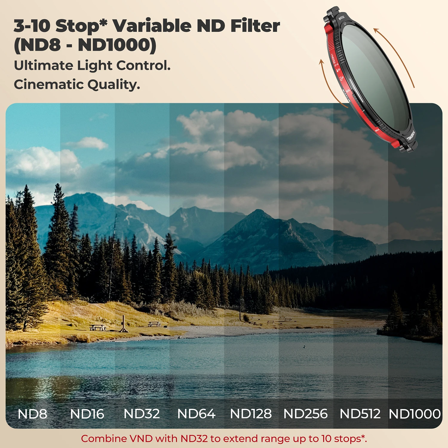 L1 Real Locking Filter Mega Kit Hybrid VND/CPL 3-10 Stop With ND32 Glow & Snow M