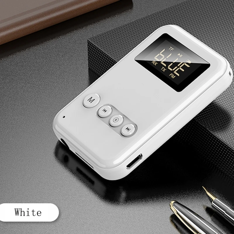 

5in1 Rechargeable Bluetooth-compatible 5.0 FM Transmitter Receiver MP3 Player with Display for PC Car Speaker