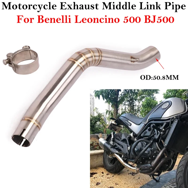 

Выхлопная труба для мотоцикла Benelli Leoncino 500 BJ500, выхлопная труба средней тяги, катализатор исключает модифицированный глушитель 51 мм