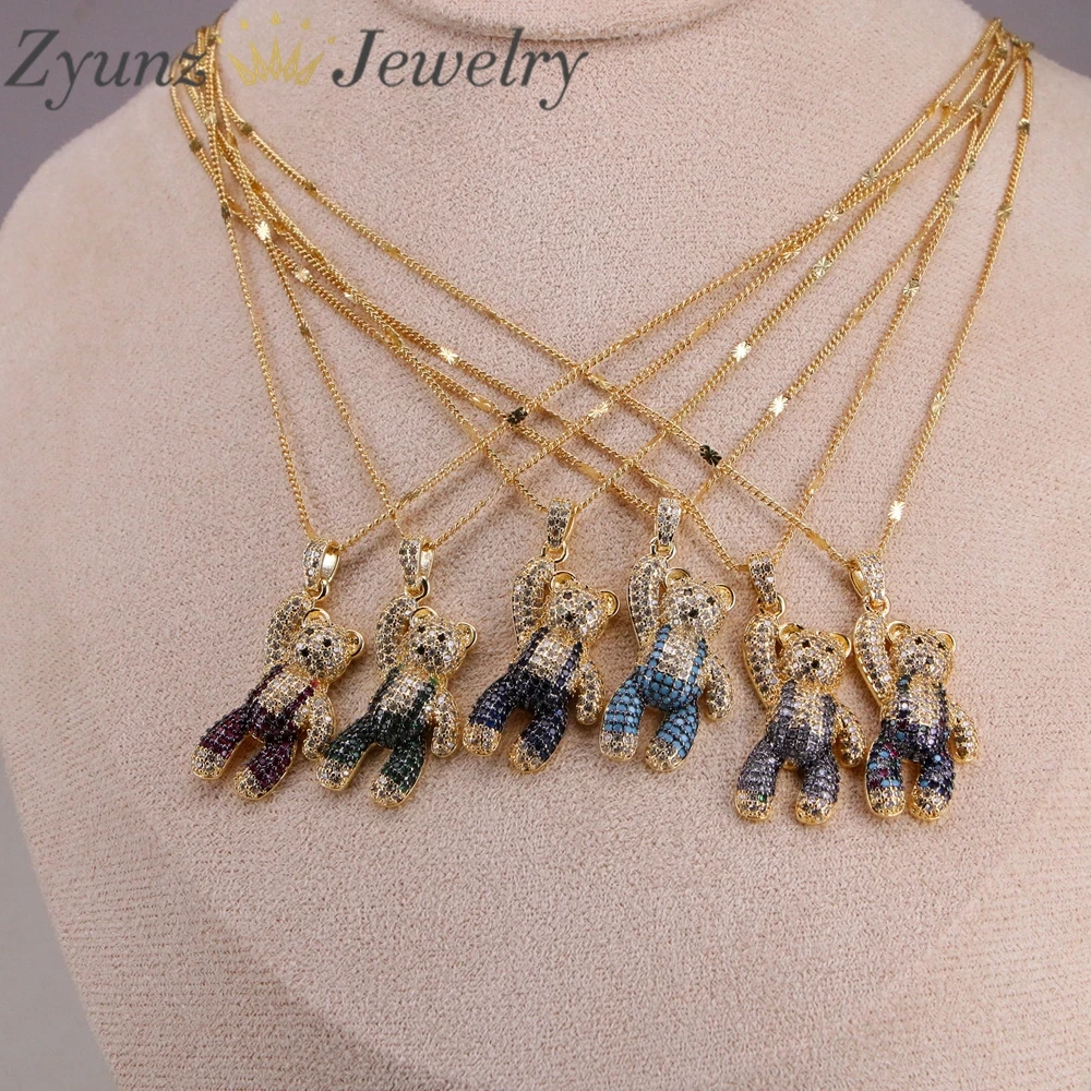 

5 шт., роскошное женское ожерелье с подвеской-медведем