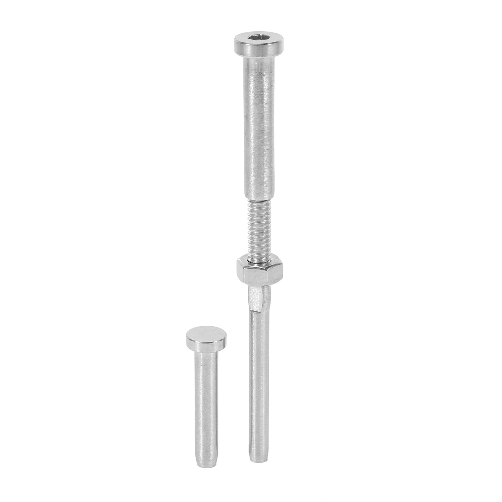 Stemball Swage and Invisible Hex Head Threaded Stud Tension End Fitting Terminal Combination Pack for 1/8 Inch Cable Railing
