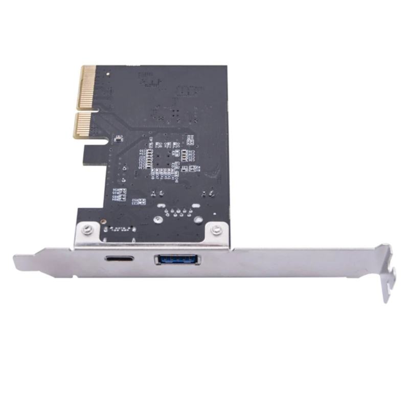 PCIe Gen2 USB 3.2 Card ASM1142 Internal Expansion Card Controller 2 Port Type C+A USB 3.2 Adapter PCIE for Desktop