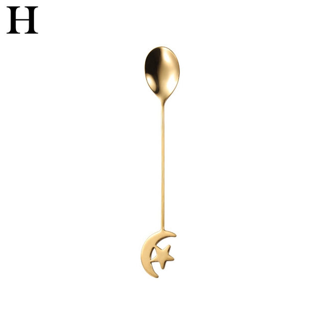 Octopus Spoons Fork Mini Metal Gold Carved Coffee Snacks Fruit Prikkers Dessert Fork Kitchen Tool Teaspoon