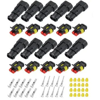 차량용 방수 전선 커넥터 플러그, 암컷 수웨이 AMP 슈퍼 도장, 10 세트, 2 핀