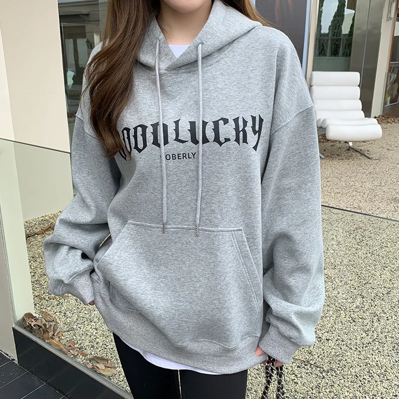 CGC 2023 Fashion Print Hoodies Women Autumn Winter Loose Pullovers Sweatshirts Warm Velvet Oversized Hoodie y2k Style Clothing