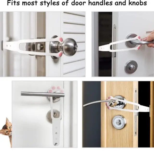 Animal Pattern Pet Door Fence for Cats & Small Dogs | Ventilated Bedroom Crack Door Cat Entry Exit Gate 3