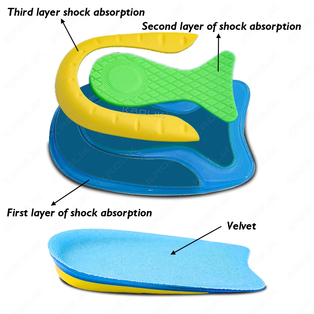 Heel Insoles Silicone Unisex Sports Shock-absorbing for Foot Pain Relief