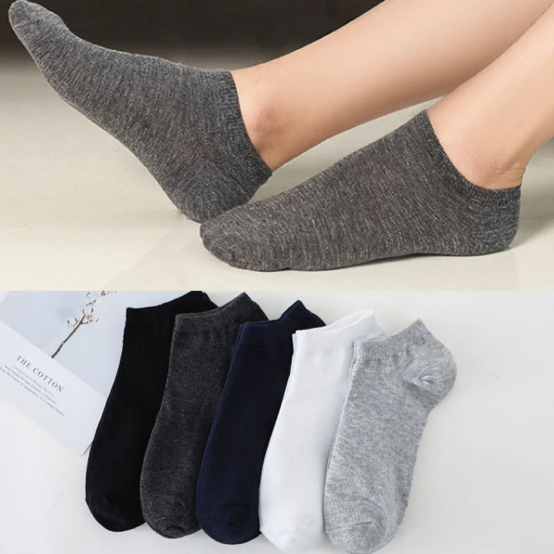 Socks Boat Men's Solid Color Cotton Sock Black and White Casual Mens Men | Мужская одежда