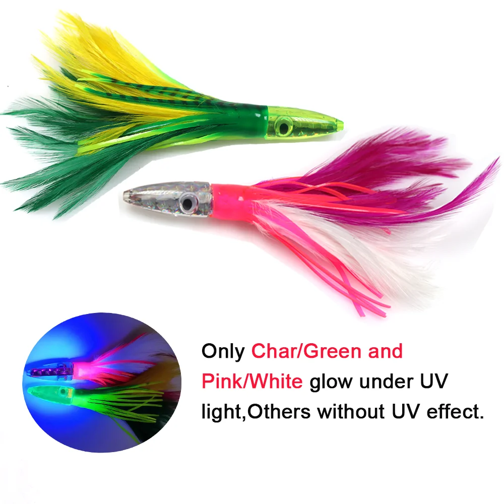 Jigs Fish Lure Feather Trolling Skirt For Big Game Fishing Rigged Tuna Lure  With Bird Teaser Durable Feather Chain - AliExpress
