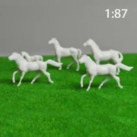 HO/N Scale Model Miniature Horses Cows Farm Animals 1:87 1:150 ABS Plastic Toys For Prairie Scene Layout Diorama Kits 10Pcs 2