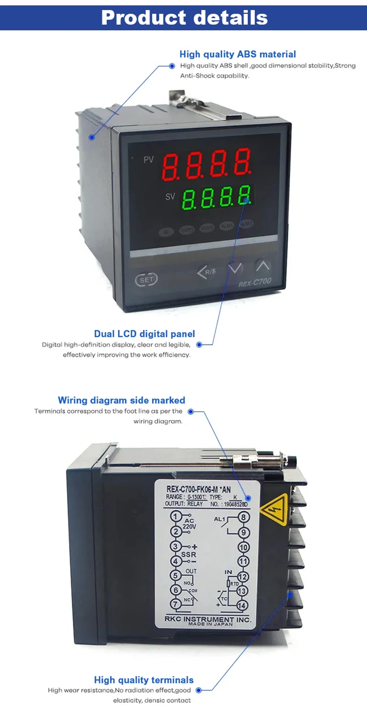 REX-C100 K J PT100 Digital Output Thermostat Electronic PID Programmable Sensors