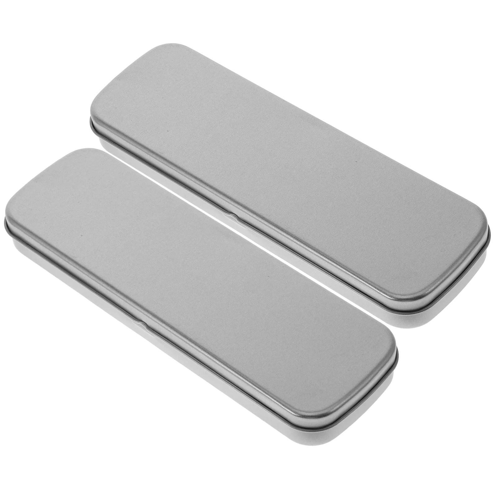 

2 Pcs Metal Pencil Case Small Mini Kidsbop Tin Boxes Holder Pouch Tinplate Childs