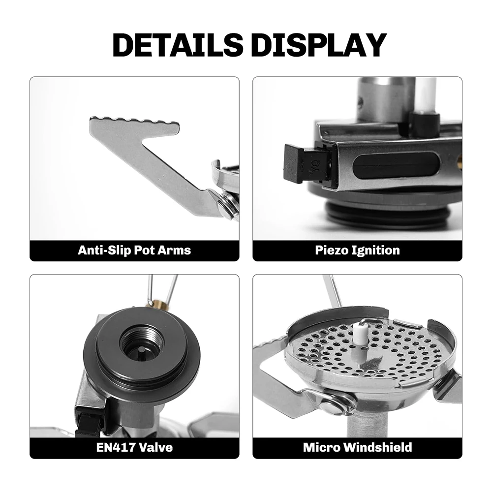 Fire-Maple GreenPeak Camping Stove Propane Camp Cooking Burner Portable Backpacking Stove with Piezo for Hiking Trekking Fishing_voghion.com