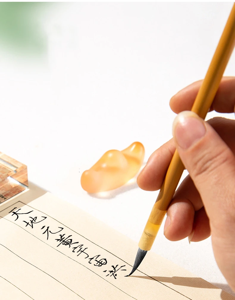 Gemischter Woll-Kalligrafiepinsel, schlanker Goldpinsel, Pinsel für chinesische Malerei, Linienzeichnungspinsel, Schreibpinsel, Anfängerset – Detail 7