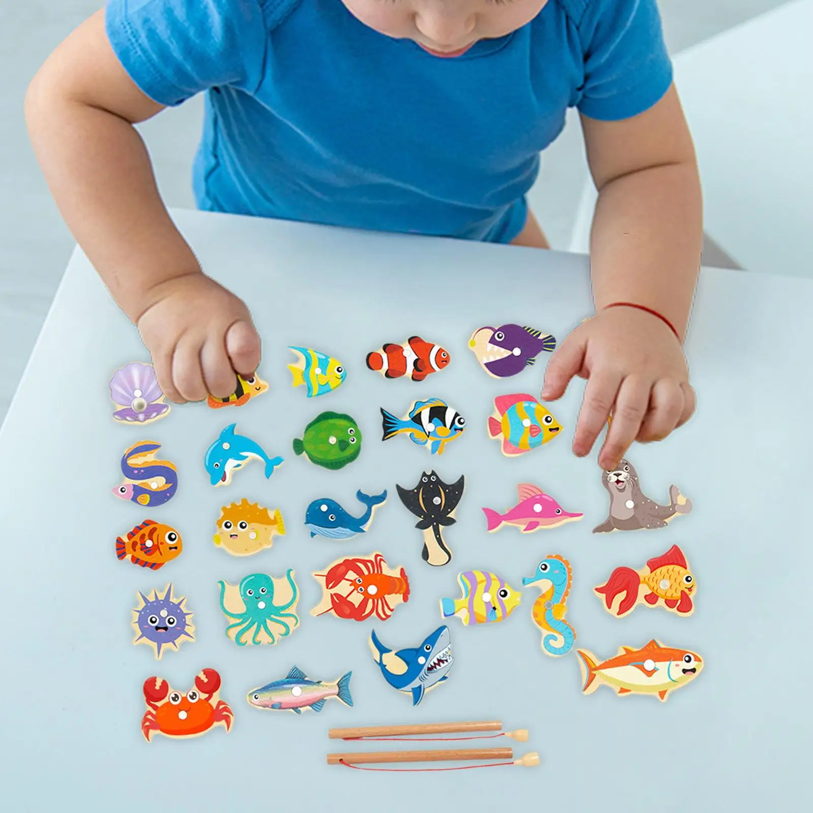 

Wooden Magnetic Fishing Toy Educational for Girls Boys Children Holiday Gift