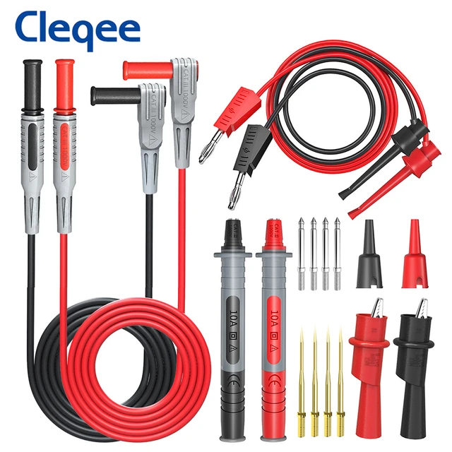 Cleqee P1308B 16 · イン · 1マルチメータテストリードキット交換可能な針ワニ口クリップ4ミリメートルバナナプラグテストセット