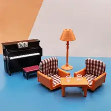 

Dollhouse Piano Model Cute Compact No Deformation for Kids Miniature Living Room Furniture Dollhouse Fake Home Set