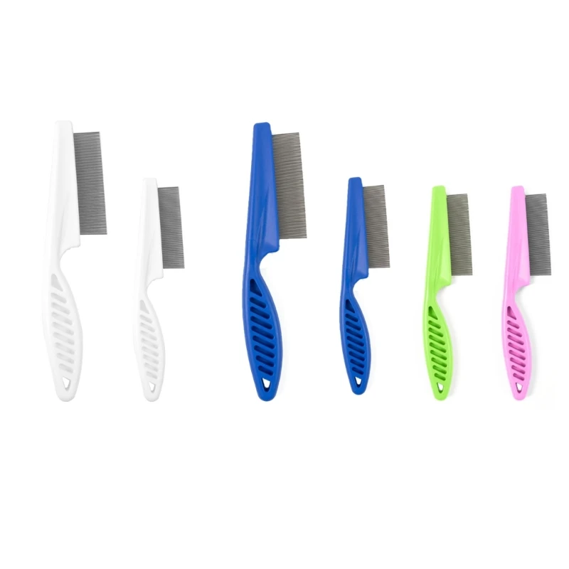 

2 Pack Cat Cleaning&Grooming Supplies Kitten Stainless Steel Needle Comb Remove Loose Hair Durable Fleas Comb A0KF