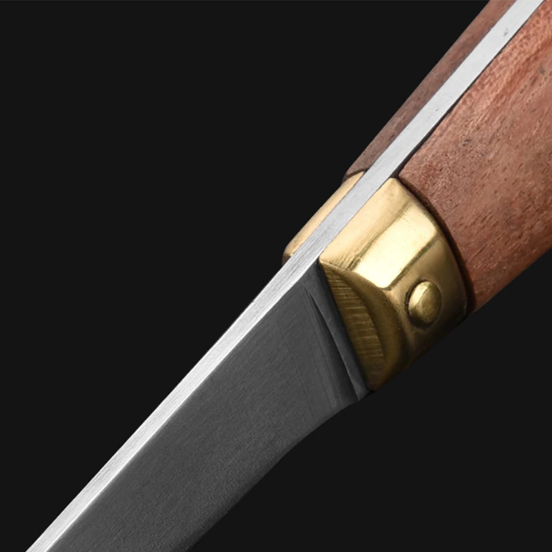 1pc Oyster Knife Kitchen Seafood Tool Rosewood Handle Stainless Steel Shellfish Opener Shucking Knife Tea