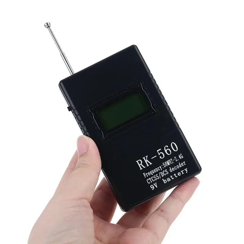 RK560 Portable 50MHz-2.4GHz Handheld Frequency Counter with Antenna for DCS CTCSS Walkie Talkie Radio Signal Frequency Test