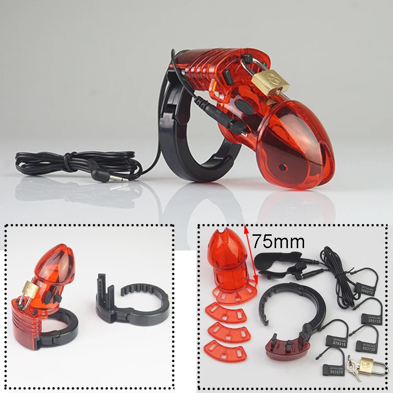 Varied Electric Shock Penis Ring,Electro Penis Electrostimulator Cock Chastity Cage,Electric Sex Glans Trainer,Estim Cock Ring