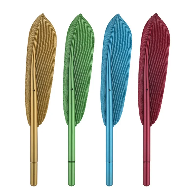 

60 PCS/LOT Feather-shaped Gel Pens Stationery Neutral Pens Unique Gift Idea for Business Promotion