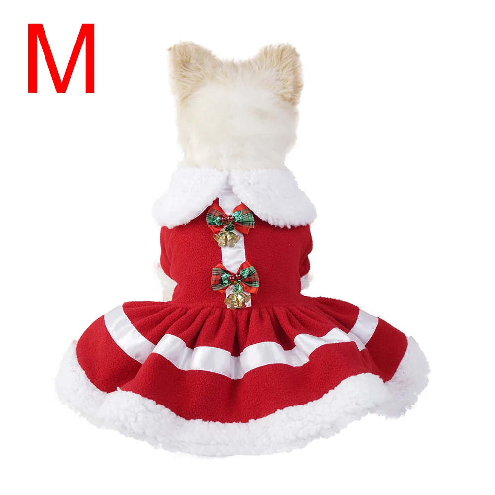 Pet Christmas Clothes Dog And Cat Costumes Winter Style Velvet Thickened Halloween Day Santa Claus Dress Cotton Pet Supplies