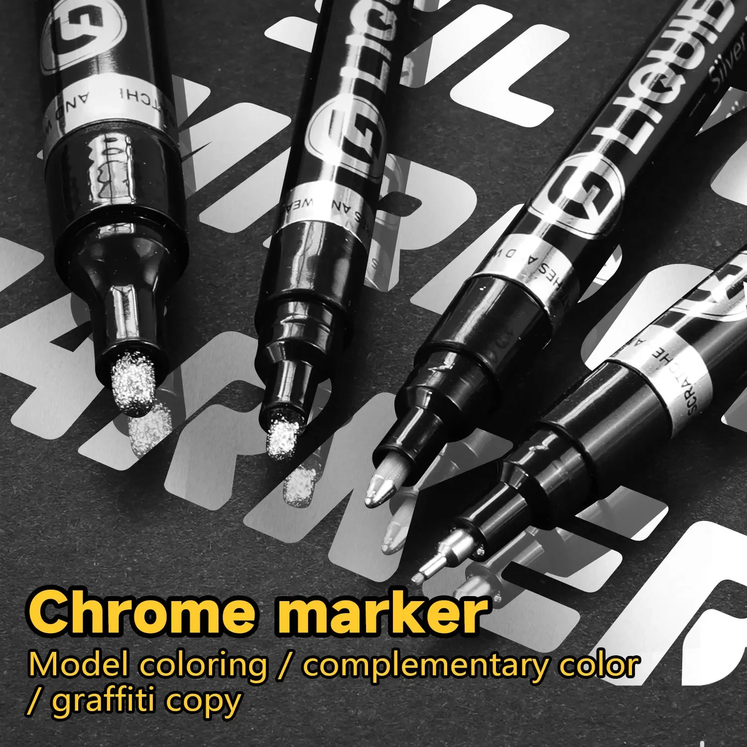 1Pcs Chrome Mirror Marker Silver Marker Liquid Pen for Cards Posters Rock Mugs Ceramic Glass Metallic Craftwork Paint Pen mirror marker pens paint marker pen paint pen art marker pen