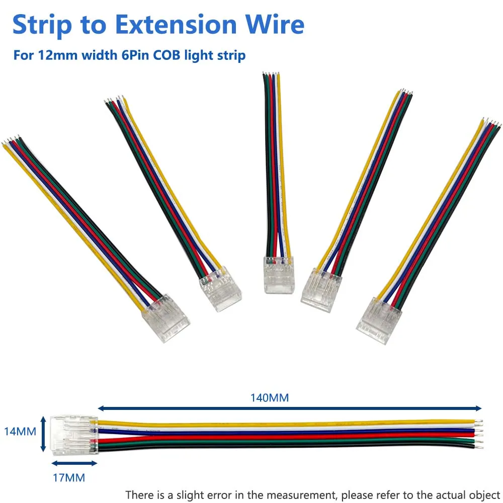 รูปสินค้า ตัวเชื่อมต่อสายไฟ LED Strip 6Pin COB RGBCCT 12MM ทนทาน ใช้งานง่าย