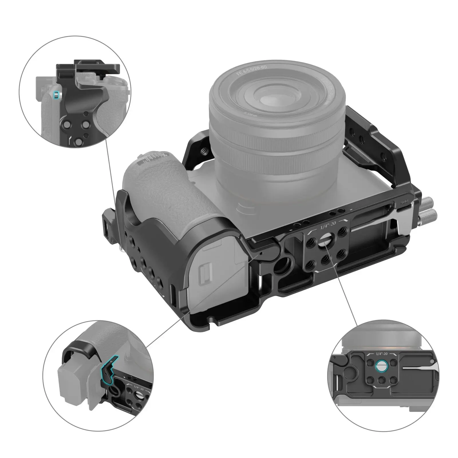 Smallrig Camera Cage Kit L-Shape Mount Viewfinder Eyecupfor Sony A7C2 A7CR Alpha