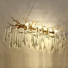 

French crystal lamp living room chandelier LED tree branch decoration chandelier hotel restaurant lights