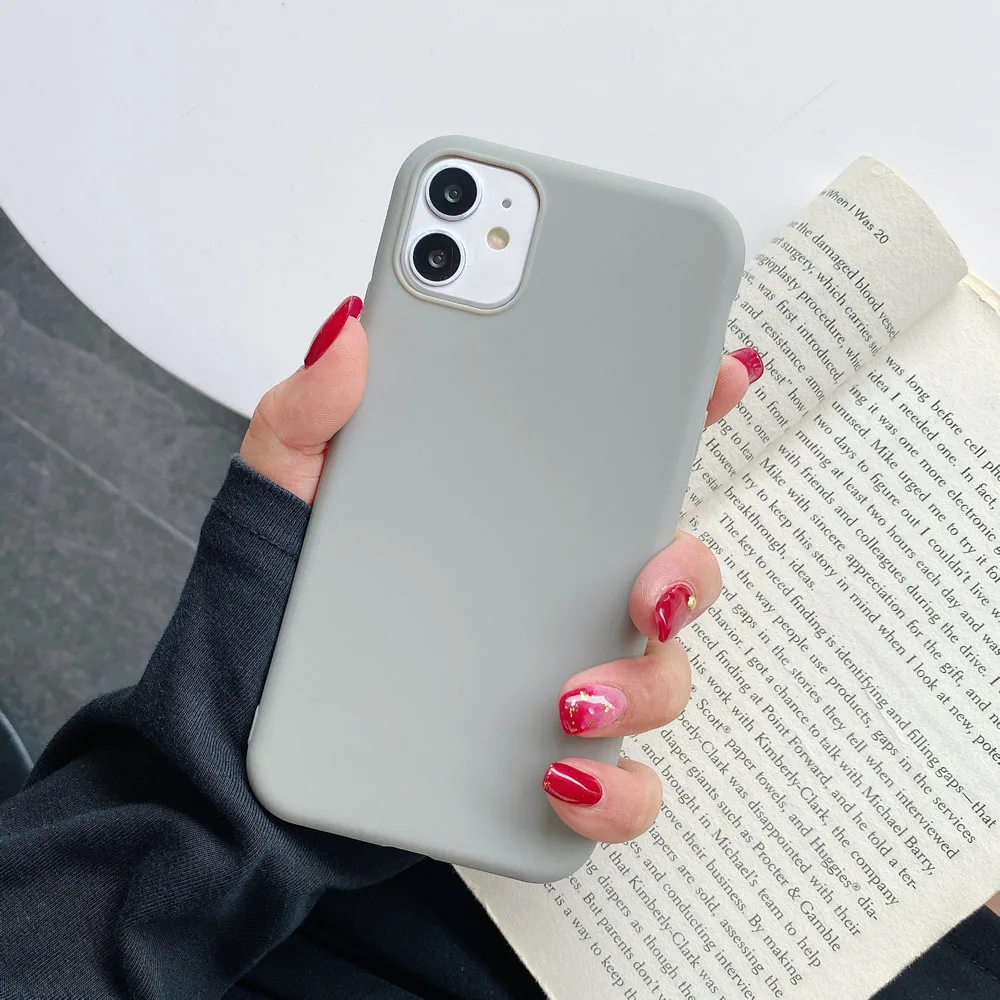 Ultra Thin Silicone Soft Color Matte Phone Case - Solid Color Cover