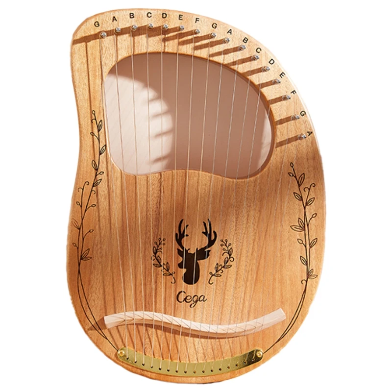 

CEGA Lyre Harp 16 Strings Piano Harp Wooden Mahogany Musical Instrument With Tuning Wrenchportable Musical Instrument