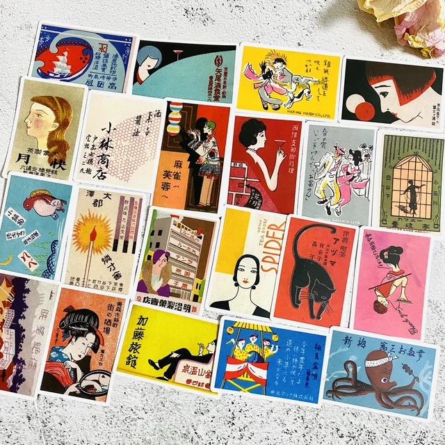 50PCS Vintage Japanese Poster Stickers DIY Scrapbooking Journal Collage  Phone Diary Album Gift Seal Decoration