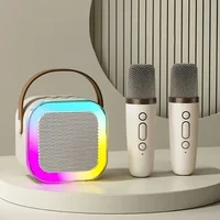 K12 Karaoke Machine Portable Bluetooth 5.3 PA Speaker System with 1-2 Wireless Microphones Home Family Singing Children's Gifts 2