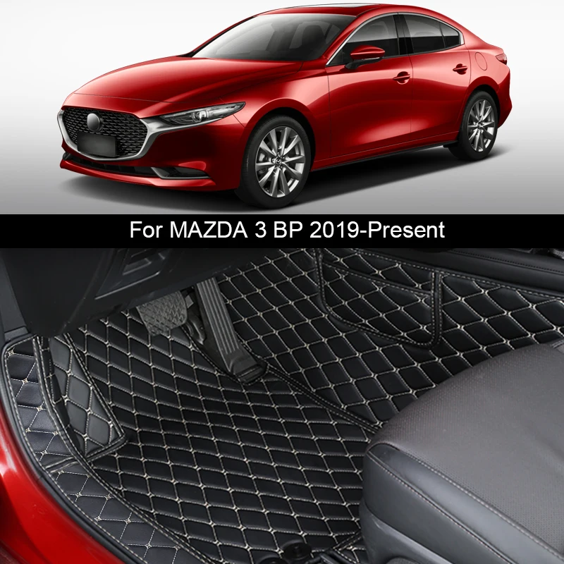 

Car Anti-Dirty For Mazda 3 BP 2019-2025 Custom PU Leather Car Foor Mat Wear Resistant Waterproof Wire Mat Auto Accessory