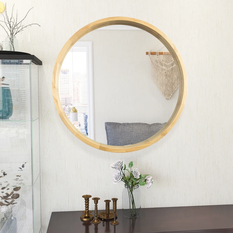 Rattan Kreis Wand Spiegel 16 Zoll Runde Dressing Spiegel Make-Up Spiegel  für Einfahrten Waschräume Wohnzimmer Bad - AliExpress