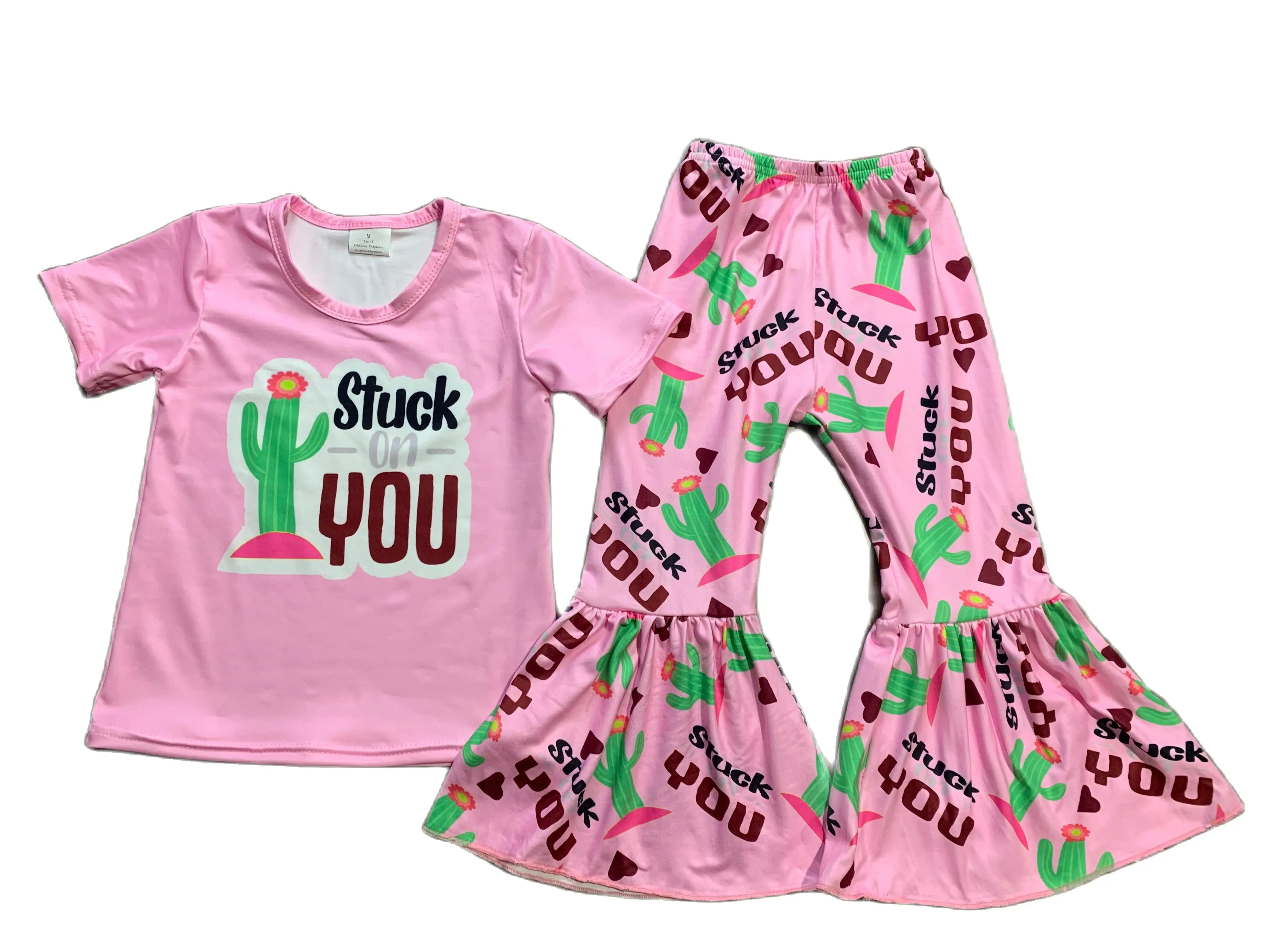 

Hot Selling Cow Summer Farm Life Clothes Children Baby Girl Set Wholesale Kid pinkTop Ruffle Shorts Outfit Clothing