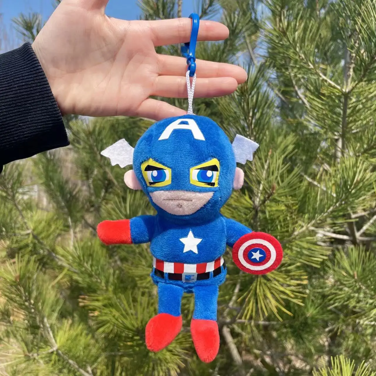 15cm Super Hero Spider-Man Superman Captain America Plush Keychains  Small Pendant Hangings Christmas Birthday Gifts For Kids 2