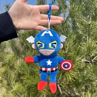 15cm Super Hero Spider-Man Superman Captain America Plush Keychains  Small Pendant Hangings Christmas Birthday Gifts For Kids 2