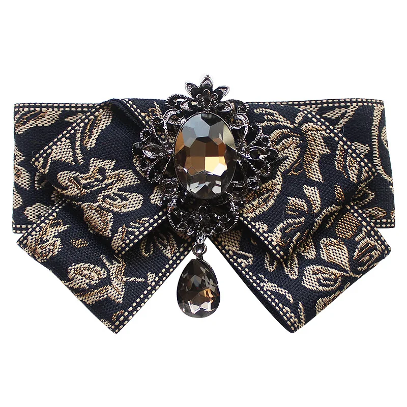 

British Vintage Rhinestone Bow Tie Men's Business Banquet Suits Accessories Collar Flowers Man's Wedding Bow-tie Gifts for Men
