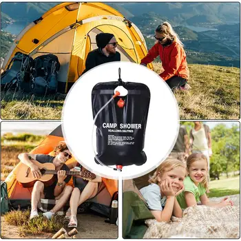 Solar Showers For Camping 20L Water Tank Solar Heated Portable Shower Bag Foldable Water Organizer With Removable Hose Large 3