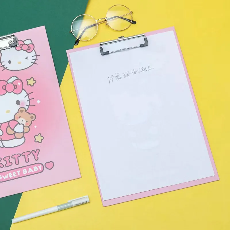 Sanrio A4 Hello Kitty File Clipboard Folder Board Cinnamoroll Kuromi Multifunctional Students office Writing Board Clip Folder 6